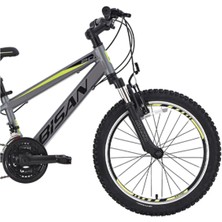 Bisan Cooper Çocuk Bisikleti 30 cm V 24 Jant 21 Vites Füme Siyah Sarı