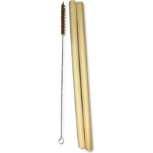 Coconut Products 4 Adet Bambu Pipet ve 1 Adet Bambu Temizleme Fırçası