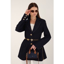 Denim Blazer Ceket Mavi