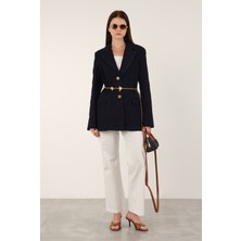 Denim Blazer Ceket Mavi