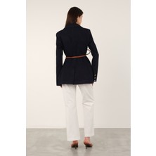Denim Blazer Ceket Mavi