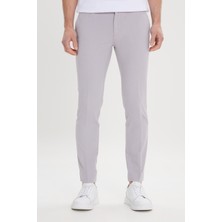 Altınyıldız Classics Erkek Gri Slim Fit Dar Kesim Yan Cepli Pamuklu Esnek Armürlü Pantolon