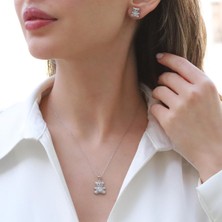 Bear Zirkon Taşlı Gümüş Set