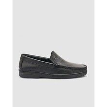 Cabani %100 Hakiki Deri Siyah Dikiş Detaylı Loafer Ayakkabı