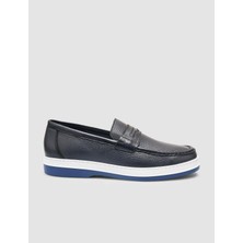 Cabani %100 Hakiki Deri Lacivert Erkek Loafer