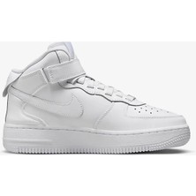 Nike Air Force 1 Mid Leather Sneaker   Deri Günlük Spor Ayakkabı Beyaz