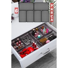 Nandy Home 6 Parça Füme Renk Çekmece İçi Düzenleyici Organizer Set Yüksek Performanslı PP Plastik Malzeme
