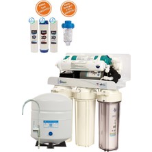 Lifetech 6 Aşamalı Alkali-Pompalı Arıtma Cihazı+Yedek Ön Filtre Seti+Kireç Önleyici Filtre