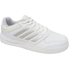 Best Of 074-25 Deri Slash Anatomik Sneaker Beyaz Gümüş 36-40