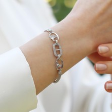 Kelebek Trend Zirkon Taşlı Gümüş Bileklik