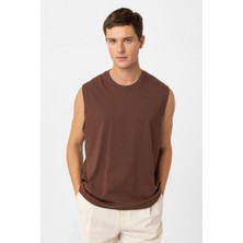 Antioch Kahve Relaxed Fit Erkek Kolsuz T-Shirt
