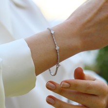 Zirkontaşlı Su Yolu Gümüş Bileklik