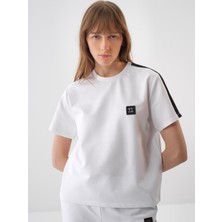 Kadın Beyaz Regular Fit Pamuklu Tişört