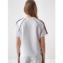 Kadın Beyaz Regular Fit Pamuklu Tişört