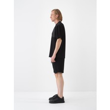 Erkek Siyah Regular Fit Şort