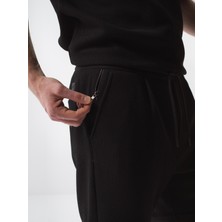 Erkek Siyah Regular Fit Şort