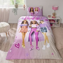 Taç Lisanslı Barbie Shine Tek Kişilik Pamuk Nevresim Takımı