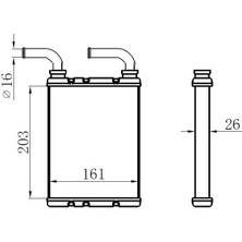 Brazing Kalorifer Radyatör Borulu Renault Fluence 200X166X26 Mm. 924147094R KRN024026 Oris