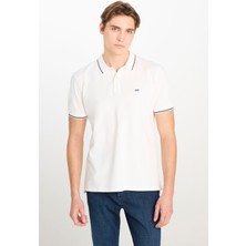 Lee Pamuk Regular Fit Normal Kesim Beyaz Polo Yaka Tişört