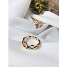 Luna Jewelry 316L Çelik Zirkon Taşlı Şık Yüzük