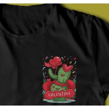 Butişört 'valentine - Kaktüs -  Sevgiliye Özel Konsept‘  Baskılı 'regular-Fit' Unisex Tişört
