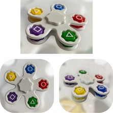3D Plus-Squid Game Gonggi Spinner 5 Taş Oyunu Için Çelik Bilyalı Set - 5 Renkli Taş Dönen Kapaklı Şekliyle