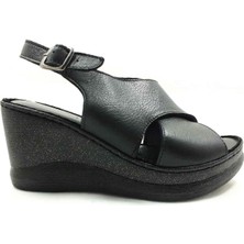 Marine Shoes Hakiki Deri Sandalet Siyah 86 063-177