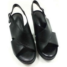 Marine Shoes Hakiki Deri Sandalet Siyah 86 063-177