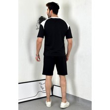 Asil Unisex Oversize Siyah Omzu Beyaz T-Shirt