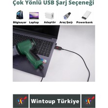 Wintoup Premium 6000PA Çekiş 2000MAH Pil USB Hızlı Şarj Çok Amaçlı Elektronik Kablosuz Araç Içi Oto Süpürge