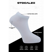 Stocalze Unisex Bambu Düz Patik. Dikişsiz,terletmez,yumuşak 6'lı Kutulu Siyah Beyaz Çorap Seti