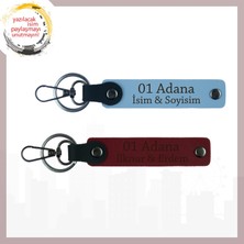 Gök Mavi-Bordo, Size Özel Tasarım Adana Şıklığı Sevdiklerinize Hediye Anlamlı Bir Hatıra 2'li Anahtarlık