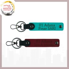 Miaju Koyu Turkuaz-Bordo, İsme Özel Adana Esintisi Sevdiklerinize Hediyelik Şık ve Özgün Anahtarlık Takım