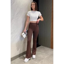 Gülseli Kadın Yüksek Bel Fitilli İspanyol Paça Tayt P-00015493