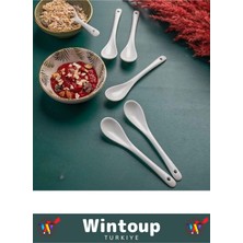 Wintoup Ergonomik Kolay Temizlenir Asılabilir Porselen Baharat Kaşığı 5 Adet