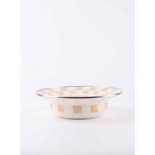 Beige Emaye Çukur Makarna ve Salata Tabağı
