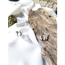 Luna Jewelry Kadın Gümüş Renk Damla Model 316 L Çelik Ayarlanabilir Yüzük