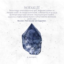 Pure Gem Sodalit Doğal Taş Yüzük Ayarlanabilir Altın Kaplama Bütün Burçlar ile Uyumlu