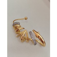 Taş Detaylı Tasarım Earcuff Küpe
