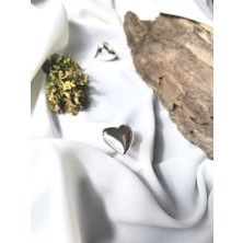 Luna Jewelry Kadın Gümüş Renk Heartbeat 316L Çelik Ayarlanabilir Yüzük