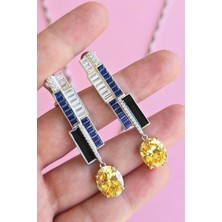 Ithal Premium Buz Kesim Oval Gümüş Küpe