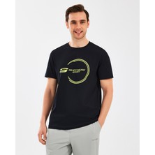 Skechers M Lightweight Graphic Tee T-Shirt Erkek Siyah Tshirt S2510161-001