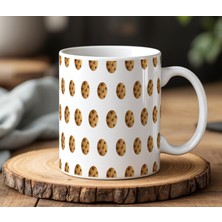 BB Design Kurabiye Tasarımlı Beyaz Seramik Baskılı Kupa Bardak 330 ml