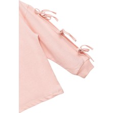 Kız Çocuk %100 Pamuk Fiyonklu Pembe Sweatshirt - Günlük ve Şık Stil