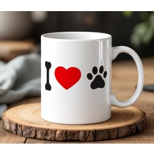 BB Design I Love Cats Tasarımlı Beyaz Seramik Baskılı Kupa Bardak 330 ml