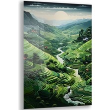 Exela Home Doğa Manzaralı Cam Tablo - Karışık - Dikey Motif 01-072