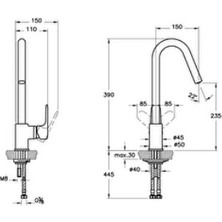 VitrA Artema Root Round A42742 Krom Mutfak Bataryası