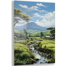 Exela Home Doğa Manzaralı Cam Tablo - Karışık - Dikey Motif 01-040