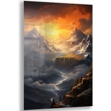 Exela Home Doğa Manzaralı Cam Tablo - Karışık - Dikey Motif 01-042