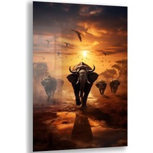 Exela Home Doğa Manzaralı Cam Tablo - Karışık - Dikey Motif 01-055